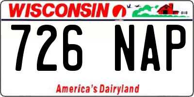 WI license plate 726NAP
