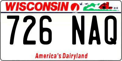 WI license plate 726NAQ