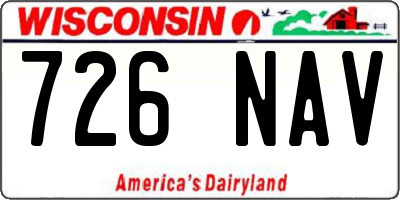 WI license plate 726NAV