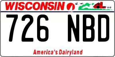WI license plate 726NBD