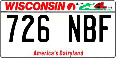 WI license plate 726NBF