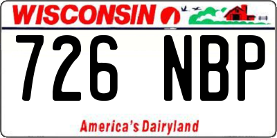 WI license plate 726NBP