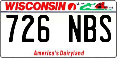 WI license plate 726NBS