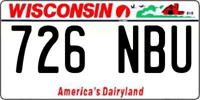 WI license plate 726NBU
