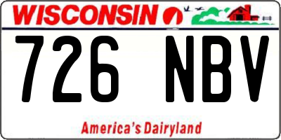 WI license plate 726NBV