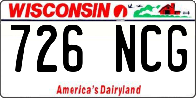 WI license plate 726NCG
