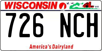 WI license plate 726NCH