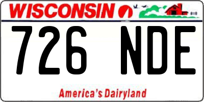 WI license plate 726NDE