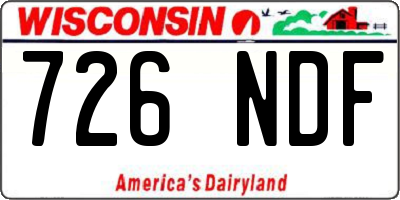 WI license plate 726NDF
