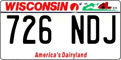 WI license plate 726NDJ