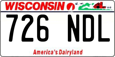 WI license plate 726NDL