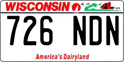 WI license plate 726NDN