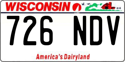 WI license plate 726NDV