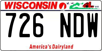 WI license plate 726NDW
