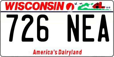 WI license plate 726NEA