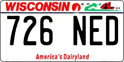 WI license plate 726NED