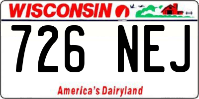 WI license plate 726NEJ