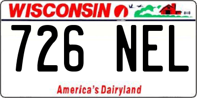 WI license plate 726NEL