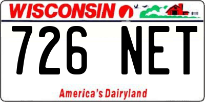 WI license plate 726NET