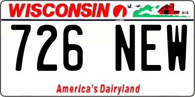 WI license plate 726NEW