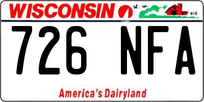 WI license plate 726NFA