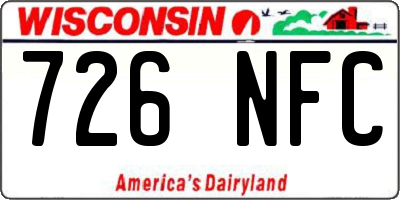 WI license plate 726NFC
