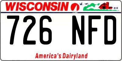 WI license plate 726NFD