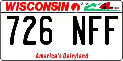 WI license plate 726NFF