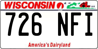 WI license plate 726NFI