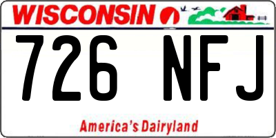 WI license plate 726NFJ