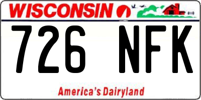 WI license plate 726NFK