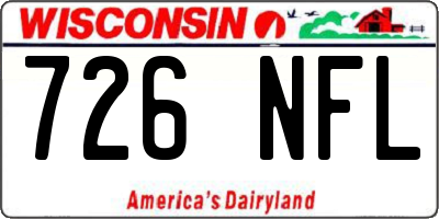 WI license plate 726NFL