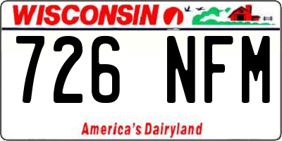 WI license plate 726NFM