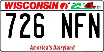 WI license plate 726NFN