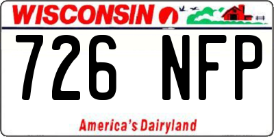 WI license plate 726NFP