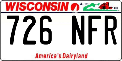 WI license plate 726NFR