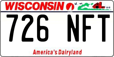 WI license plate 726NFT