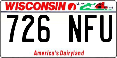 WI license plate 726NFU