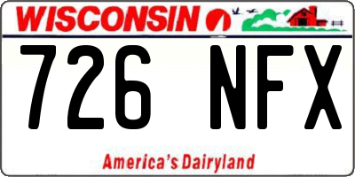 WI license plate 726NFX