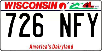WI license plate 726NFY