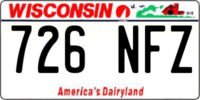 WI license plate 726NFZ