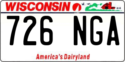 WI license plate 726NGA