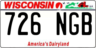 WI license plate 726NGB