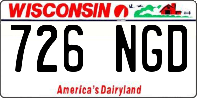 WI license plate 726NGD