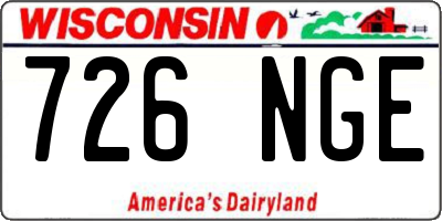 WI license plate 726NGE