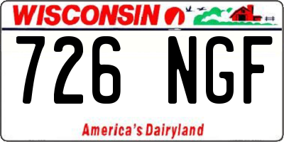 WI license plate 726NGF