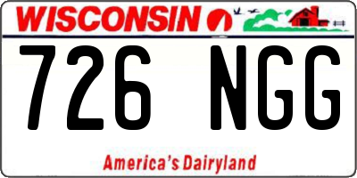 WI license plate 726NGG