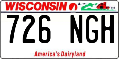 WI license plate 726NGH