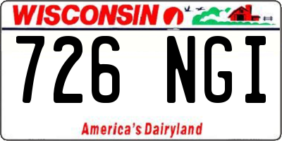 WI license plate 726NGI