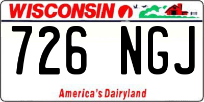 WI license plate 726NGJ